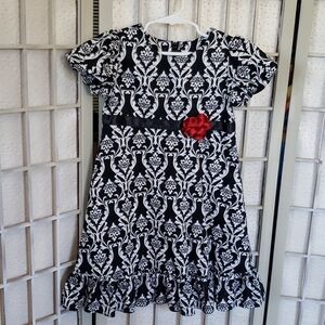 Hanna Anderson black and white short sleeves and ruffle dress 5